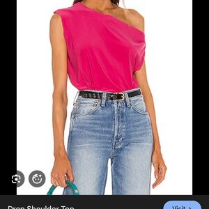 Norma Kamali Fuchsia One-Shoulder Blouse